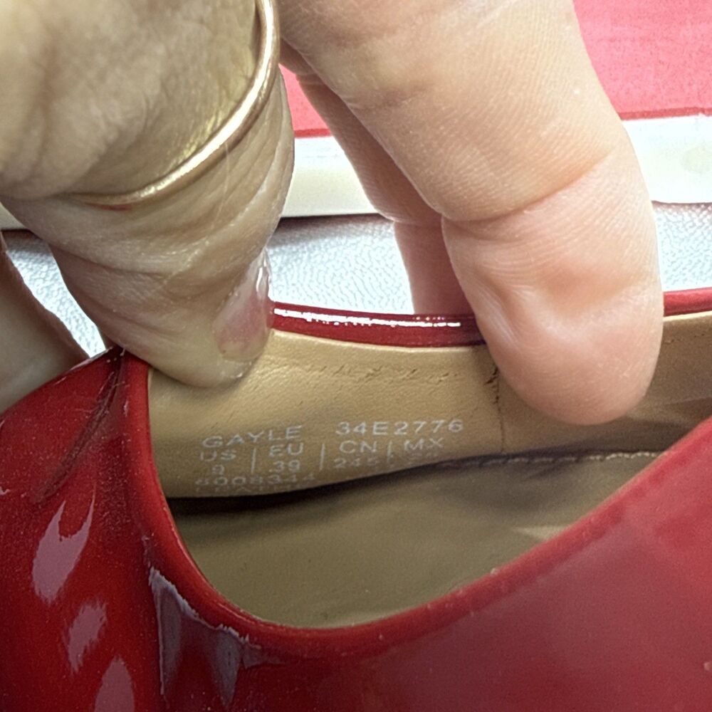 (O)Calvin Klein Red Patent Leather Gayle Women's Pump,Sz 8 M - Picture 8 of 16